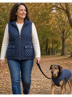 Matching Polka Dot Human (XXL) / Dog (Large) Vest Harness St. John’s Bay